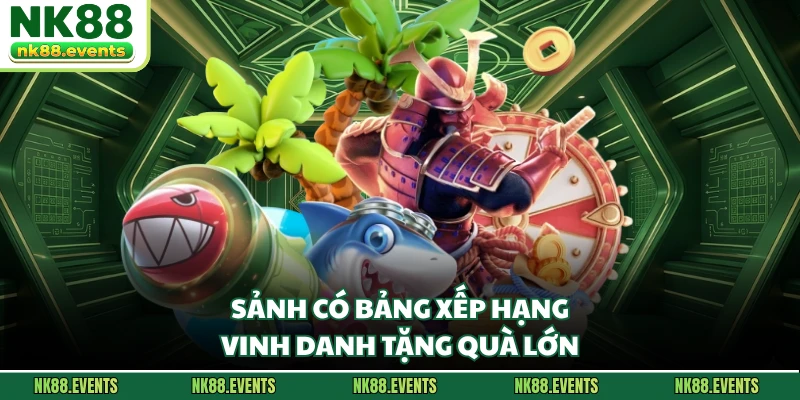 Sảnh có bảng xếp hạng vinh danh tặng quà lớn