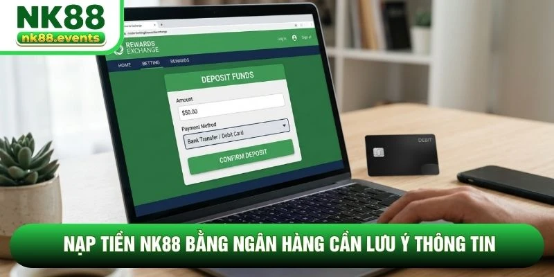 Nạp tiền NK88 bằng ngân hàng cần lưu ý thông tin
